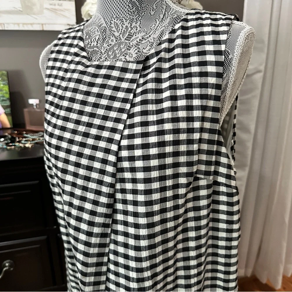 DKNY Gingham A-Line Sleeveless Dress | Size 12 | Classic Check - Picture 4 of 16